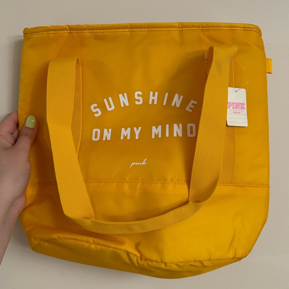 Victoria's Secret Pink Cooler Tote Sunshine on My Mind Insulated Bag Yellow
